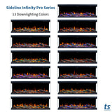 Touchstone Sideline Infinity Pro 3-Sided Smart 72" WiFi-Enabled Electric Fireplace - 80051 - Built-in - 6 Realistic Flame Colors- 13-Color Down Lighting- Crackle Sound- 1,500W Heater