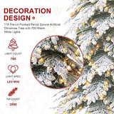 Glitzhome 11ft Prelit Christmas Tree, Artificial Christmas Tree with 700 Warm White Lights