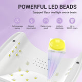 MelodySusie Professional UV LED Nail Lamp, P-Plus30I High Efficient Nail Dryer with 3 Timers & Detachable Base Cures All Hard Gels, Especially Rhinestone Glue, Solid & Liner Gel Polishes