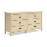 Signature Design by Ashley Cabinella Casual Dresser with 6 Smooth-Gliding Drawers, Meets ASTM International Safety Standards, Light Brown Finish, 61.57' W