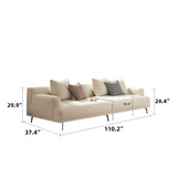 NessCarsti 110" Modern Living Room Sofa Couch with Soft Cotton-Linen Fabric