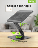 acer Laptop Stand for Desk - with 360 Swivel Base, Rotating Laptop Riser for Desk, Adjustable Computer Stand for Laptops