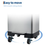 Large Rustproof Garbage Bin with Soft Close Lid, Removable Inner Bucket & Wheels, for Home, Kitchen or Office