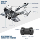 QuirkyGlee Rc Plane F-22, Stealth Raptor Remote Control Airplane 3 Channel Stunt Fighter with 3 Modes Xpilot Stabilization System Easy Fly for Beginners, Aircraft Toy Gift for Adults