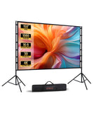 STWUI Projector Screen with Stand - 150 Inch Portable Projector Screens Outdoor Indoor Projector Screen 16:9 4K HD Outdoor Movie Screen with Carry Bag,Enioy Home Theater Projection Screen