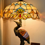 GAUUA Tiffany Table Lamp 18" Tiffany Style Large Table Lamp Yellow Baroque Desk Lamp