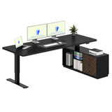 L Shaped Standing Desk with Storage Cabinet for Office Workspace, 79" Spacious Workstation with Drawers