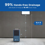 Moiswell 190 Pints Commercial Dehumidifier with Pump for Basements, Industrial Heavy Duty Commercial-grade Portable Dehumidifiers for Large Spaces Warehouse Grow Room, Water Damage Restoration