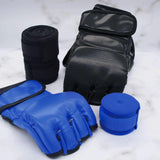 2 Pairs Boxing Gloves Kickboxing Gloves for Men Women Beginner Professional Shockproof Leather Sparring Training Gloves Set MMA Gloves (Black and Blue) Cyiwniao