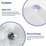 Dcolora 19 In. White Vessel Sink for Bathroom, Rectangular Above Counter Porcelain Ceramic Sink with Gold Accessories, 15"D x 19"W x 5"H #DC-SFDOE00087
