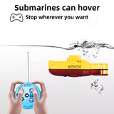 Tsiodot Mini RC Submarine Waterproof Remote Control Boat Underwater Diving Fish Tank Toy for Kids Birthday Gift（Yellow）