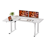 FitStand 71x43'' 4 Leg Large L-Shape Standing Desk,Electric Desk for Home