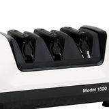 Chef’s Choice Professional Electric Knife Sharpeners for 15- and 20-Degree Straight-Edge and Serrated Knives with Diamond Abrasives & Precision Angle Control, 3-Stage, White