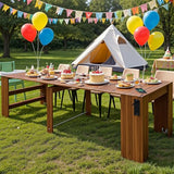 Modern Extendable Dining Table for 2 to 12 People with Outlet, Space Saving Expanding Table with Storage for Party