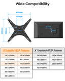 MOUNTUP Outdoor Ceiling TV Mount for 26"- 65" TVs, Waterproof & Rustproof Outside Ceiling Mount with Stainless Steel Hardware, Heavy Duty 99lbs Full Motion Bracket for Patio/Gazebo, Max VESA 400x400mm