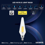LUXRITE E12 Candelabra LED Light Bulbs 60 Watt Equivalent, 2700K Warm White, Enclosed Fixture Rated, Dimmable Chandelier Light Bulbs, 4.5W, 500 Lumens, HX10.5 Glass, Wet Rated, UL Certified (24 Pack)