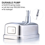 Commercial Soap Dispenser Wall Mount Stainless Steel Manual Liquid Pump Rust-Proof Leak Free for Bathroom (17 fl oz / 500ml) VANNSOO