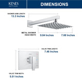 Shower Head, Shower Trim Systems Wall Mount, KE-6024B-5 (Shower Valve Included) KENES