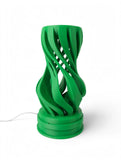 MAKER 3D Twist Spiral Table Lamp in Grass Green - Handmade 3D Printed Shadow Projection Night Light, Dimmable USB LED Bedside Accent Lamp for Bedroom, Nursery and Office Desk Decor