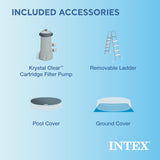 Intex 15'x48 Round Inflatable Outdoor Above Ground Swimming Pool Set with Ladder, Filter Pump, and Deluxe Maintenance Pool Cleaning Kit for Backyards