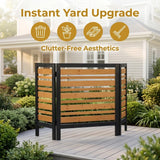 Outdoor AC Fence Screen, 3 Panel Wood Privacy Fence 38 x 42 Inch