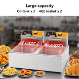 Electric Deep Fryer 20L/21QT Stainless Steel Large Capacity Commercial Fryer with Basket, 3400W 110V Countertop Deep Fryer for Home Kitchen and Restaurant Use withTemperature Control