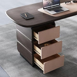 AQWASYUTER Office Computer Desk Retro Style Study Desk with Storage Cabinet