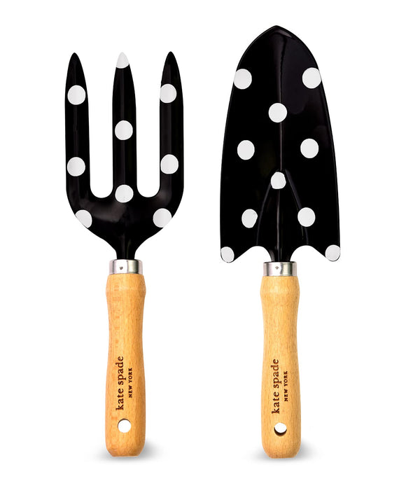 2 Piece Gardening Hand Tools, Cute Garden Tool Set Includes Hand Rake and Trowel, Picture Dot