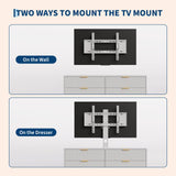 Garvee Wood TV Stand with Mount, Entertainment Center with 6 Drawers, Corner Media Console for 32–85 Inch TVs, Modern Storage TV Cabinet for Living Room Bedroom