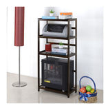 Pc Stand Movable PC Tower Stand Printer Stand, 4-Tier CPU Stand with Open Shelves, Bamboo PC Case Floor Stand with Storage, for Home Office(Brown,51 * 26 * 105cm)