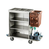 HYUIO Housekeeping Room Service Cart Guest Room Mouth Sanitation Service Trolley Cleaning Work Car Cleaning Cart