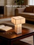 INSSKY 9.1''Modern Table Lamp with Silky White,Handmade Bedside Lamp for Home Decor,Cordless Rechargeable Lamp,LED Dimmable Ambient Lighting for Nightstand,Living Room,Bedroom,Office,Bulb Included