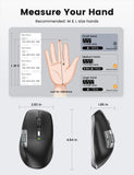 SABLUTE Ergonomic Wireless Mouse for Laptop with Ultra-Fast Scrolling, Side Scroll, Wired+2.4G,+2 Bluetooth, 5 Programmable Buttons, 8K DPI, 800mAh Rechargeable, MAM6 Quiet Office Mice for PC, Desktop