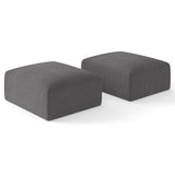 40" Oversized Square Corduroy Ottoman, Large Ottoman Pouf Footstool, Grey