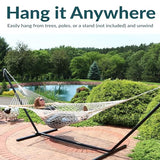 Sunnydaze Cotton Rope Hammock for Outside - 450-Pound Capacity Indoor or Outdoor Hammock with Spreader Bars - Natural