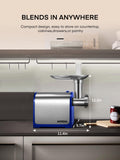 Electric Meat Grinder, Sausage Stuffer with 3 Sausage Tubes, 2 Blades, 3 Plates, 3200W Max, Meat Grinder Heavy Duty for Home Kitchen Use, Stainless Steel (Blue)