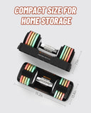 Adjustable Dumbbells Set 12.5LB Pair, 1-Sec Fast Adjustable 5 Free Weights, Premium Comfort Non-slip Metal Handle, Compact Size for Full Body Home Workout (Rainbow)