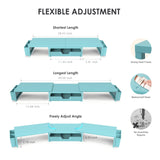 Desk Organizers and Accessories, Dual Monitor Stand Riser with Drawer and 2 Pen Holders, Desk Shelf Computer Racks & Printer Stand for Office Workspace Organizers, Desktop Organization (Blue)