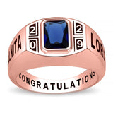 Oseew Men Class Ring Birthstone Customized High School Ring (Rose Gold)