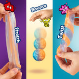 WATERELF Play Putty Slime for Kids, Fidget Sensory Artistic Therapy Putty Toys for Boys Girls Adults, Stress Relief Non-Sticky, 3.11 Inch 3.2 Oz – Orange/Blue