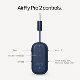 Twelve South AirFly Pro 2, Bluetooth Adapter, Pair 2 AirPods, Coastal Blue