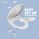 Jool Baby Quick Flip Toilet Seat with Built-in Potty & Splash Guard for Toddler Training, Slow Close (Round)