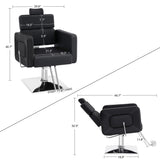 BarberPub Classic Hydraulic Reclining Barber Chair Salon Styling Beauty Spa Chair 2065 (Black)
