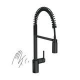 Moen Align Matte Black Motionsense Wave Sensor Touchless One-Handle High Arc Spring Pre-Rinse Pulldown Kitchen Faucet with Sprayer, Kitchen Sink Faucet for Bar, Farmhouse, Commercial, 5923EWBL