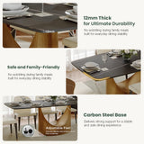 POVISON 63" Hobart Modern Dining Table for 4-6, Rectangle Matte Black