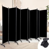 Room Divider 8 Panel Room Dividers/Wheels, Room Divider Panel for Office Room Partitions and Dividers, Portable Partition Wall Divider for Room Separation, Fabric Folding Room Dividers and Screens HOMSCREENER