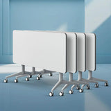 Modular Conference Table, Folding Conference Room Tables with Wheels, Modern Rectangle Training Table with Flip Top