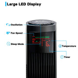 Deluxe 48" Electric Oscillating Tower Fan with Remote, Black Simple Deluxe