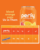 PERFY Healthy Soda for Brain & Mood – Nootropics w/L-Theanine & Turmeric + Real Fruit Juice – Caffeine-Free, Low Cal, Low Sugar, Keto, Gluten-Free (12-pack, Blood Orange Yuzu)