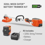 320iL Cordless String Trimmer with 4 Ah Battery and Charger, 16-Inch Straight Shaft Electric Weed Eater with Rapid Replace